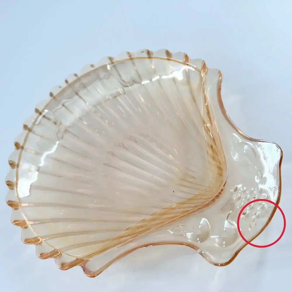 Vintage Marigold Carnival Glass Shell Trinket Soap Dish
